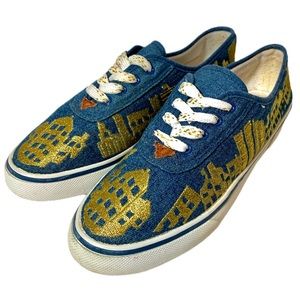 Sebastino New York Skyline Denim Sneakers